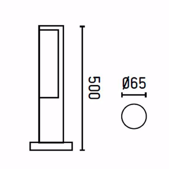 Lampioncino paletto led 8w 4000k moderno da giardino ip54 per esterni