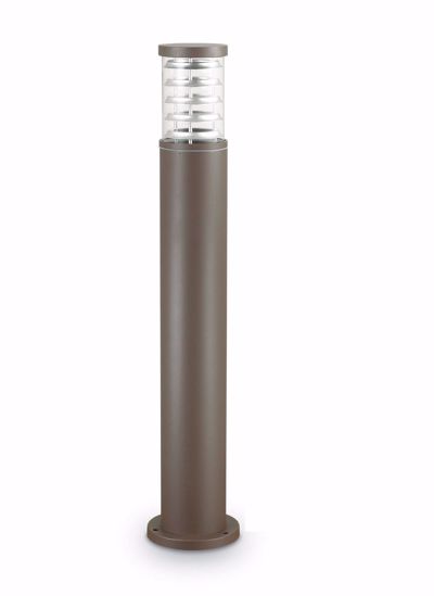 Ideal lux tronco pt1 h80 coffee lampione da esterno marrone ip65 per giardino
