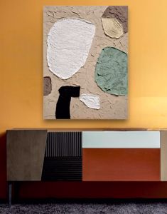 Quadro verticale 90x120 astratto moderno dipinto a rilievo per soggiorno