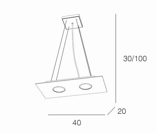 Toplight lampadario cucina moderna 2 luci led gx53 metallo grigio