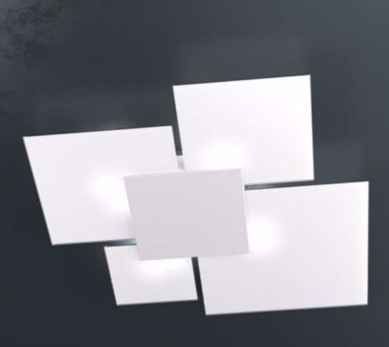 Toplight shadow plafoniera moderna bianca cromo 91cm per soggiorno
