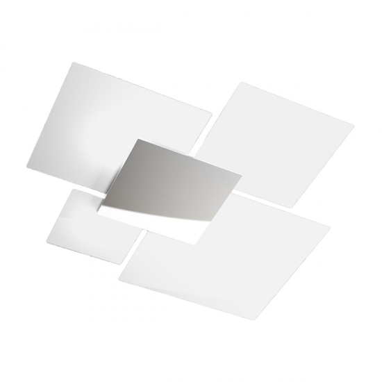 Toplight shadow plafoniera moderna bianca cromo 91cm per soggiorno