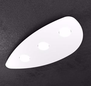 Plafoniera da cucina 3 led intercambiabili gx53 metallo bianco shape toplight