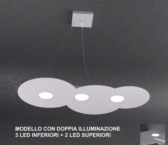Lampadario moderno grigio led doppia illuminazione per tavolo soggiorno