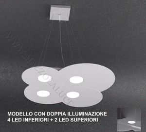Lampadario moderno grigio led doppia illuminazione per soggiorno