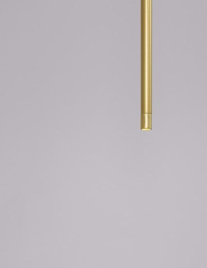 Lampadario pendente per comodino camera da letto cilindro oro 60cm led 5w 3000k