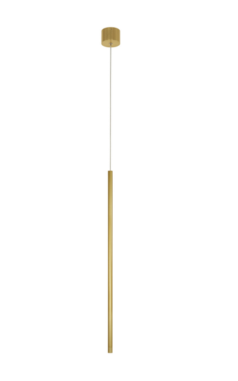 Lampadario pendente per comodino camera da letto cilindro oro 60cm led 5w 3000k