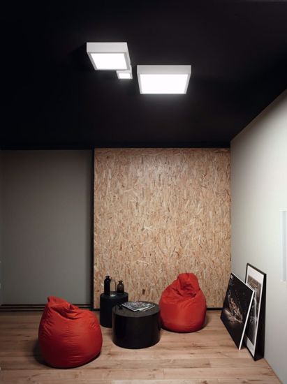 Plafoniera led box quadrata linea light moderna 17w 3000k per soggiorno