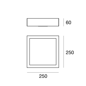 Linea light plafoniera moderna led squadrata bianca 17w 4000k box