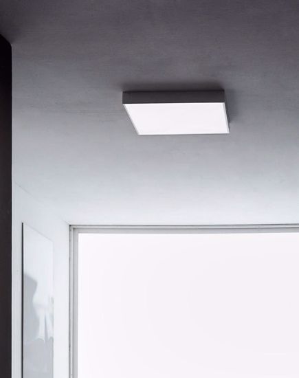 Plafoniera led box quadrata linea light moderna 17w 3000k per soggiorno