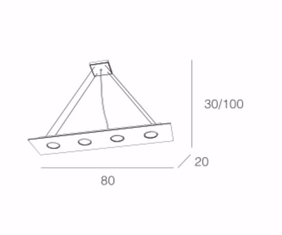 Area toplight lampadario bianco led 4 luci rettangolare per cucina moderna