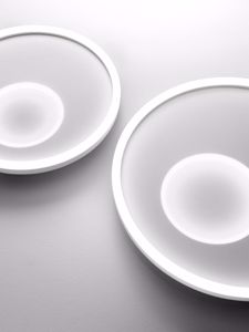 Piccola plafoniera led 3000k bianca gea luce melania due cerchi per soggiorno moderno