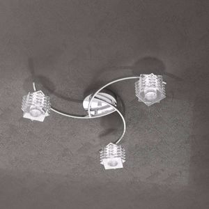 Plafoniera moderna per salotto 3 luci in vetro top light rubik