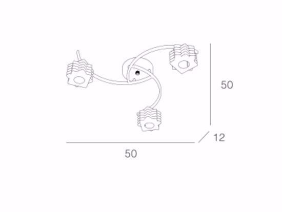 Plafoniera moderna per salotto 3 luci in vetro top light rubik