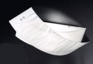Plafoniera moderna gea luce agnese medium vetri fili bianchi