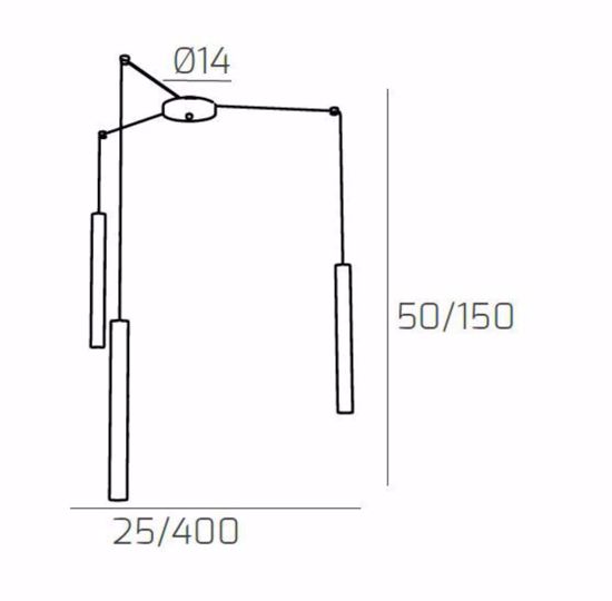 Lampada tre luci a sospensione toplight cilindri metallo sabbia per soggiorno