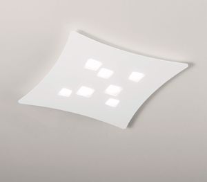 Plafoniera bianca led 56w per soggiorno moderna gea luce isotta