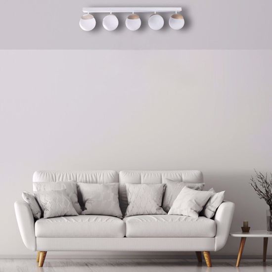 Spot da soffitto moderna bianca legno luci faretti e14 led orientabili