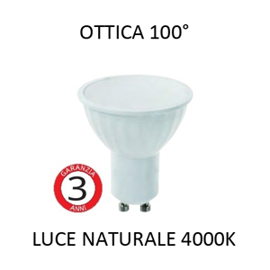 Toplight lampadina led gu10 5w 4000k 440lm bianca ottica 100 gradi