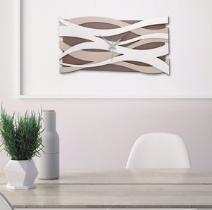 Orologio da parete design moderno tortora per soggiorno cucina