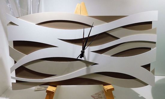 Orologio da parete design moderno tortora per soggiorno cucina