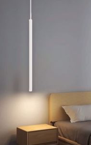 Lampadario da comodino cilindro bianco per camera da letto