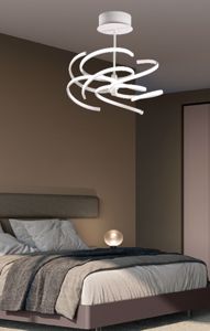 Plafoniera moderna bianca 4000k per camera da letto nest perenz illuminazione