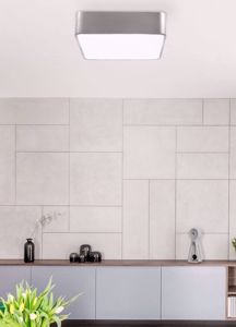 Plafoniera quadrata colore grigio moderna 4xe27 per cucina