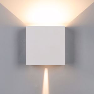 Applique cubo bianco xl led 20w 3000k da esterno ip65 fasci luce regolabili mazzola luce