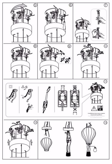 Dream big sp1 d42 ideal lux lampadario mongolfiera per cameretta bambini