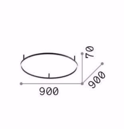 Oracle slim pl d090 round ideal lux plafoniera led moderna 90cm nera anello cerchio 55w 3000k