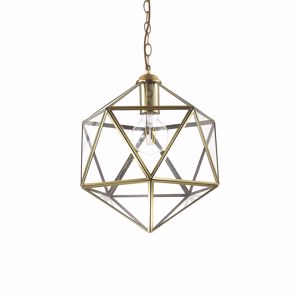 Deca sp1 big ideal ux lampada a sospensione design geometrico 55cm metallo brunito vetro