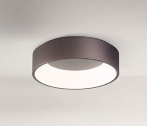 Affralux band diodi plafoniera moderna led 45cm 25w 3200k cerchio anello caffè marrone