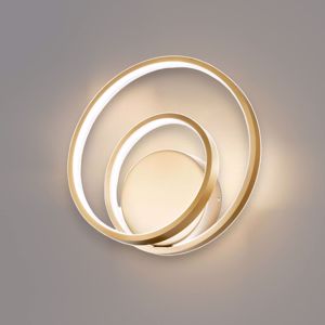 Applique led 28w 3000k design moderna oz ap on-off ottone ideal lux