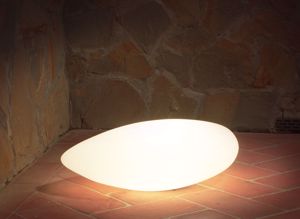 Lampada da terra per giardino sasso luminoso 62cm moderna bianca ip65