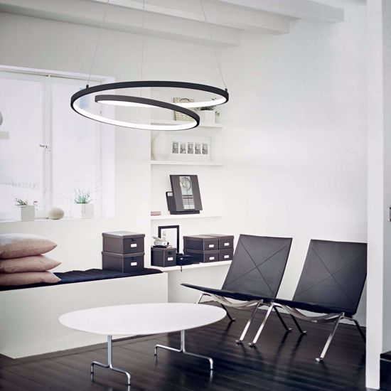 Oz sp d60 on-off nero ideal lux lampadario led 47w 3000k per soggiorno moderno