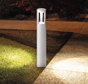 Gea luce janet lampione da giardino ip54 moderno grigio metallizzato 80cm