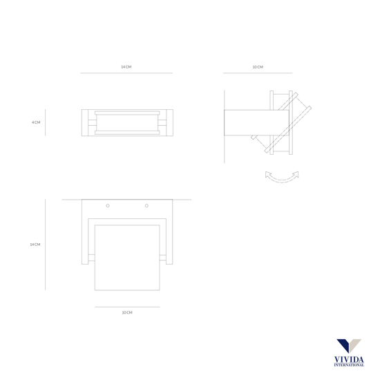 Axella vivida applique led 10w 3000k sabbia orientabile