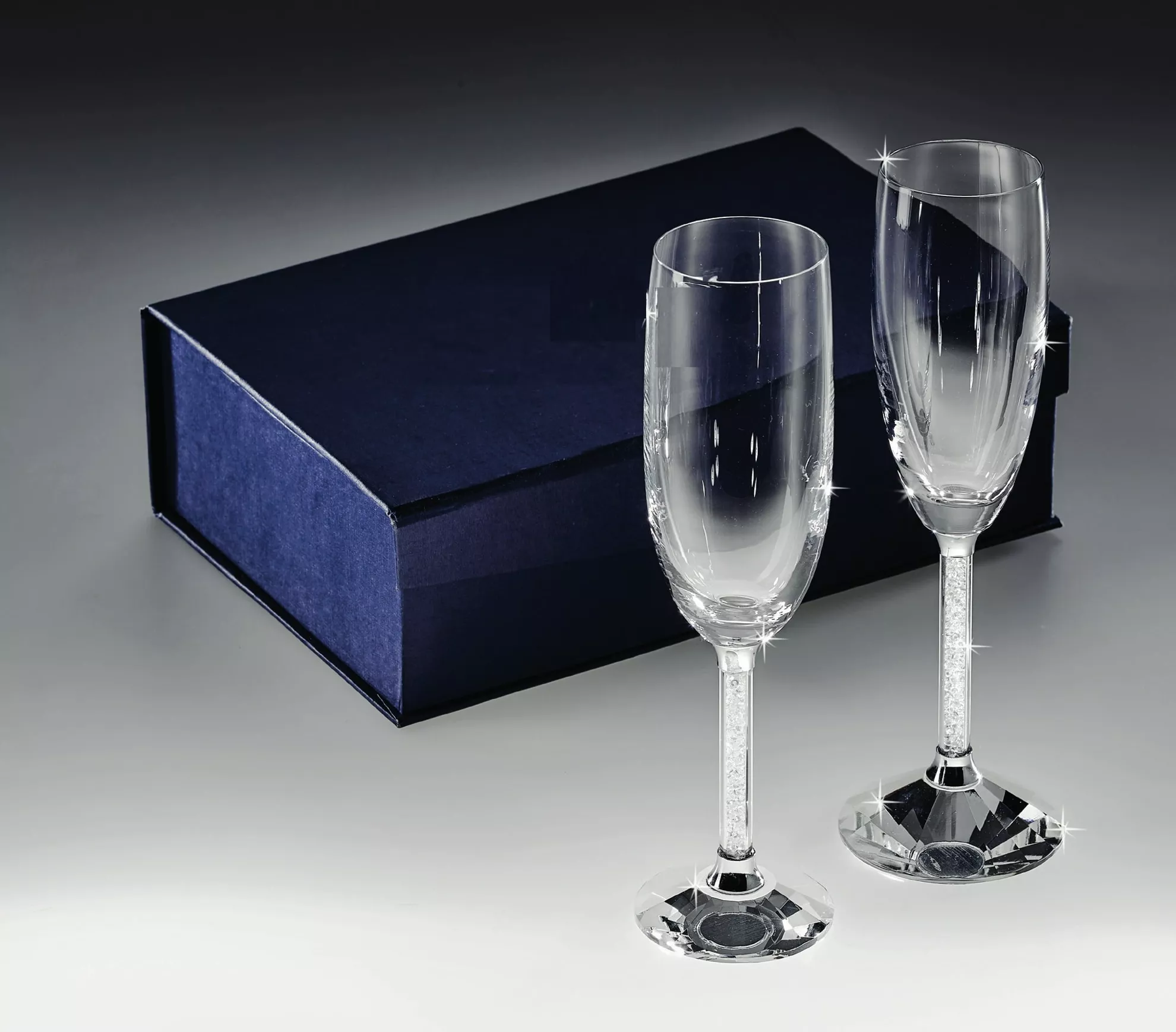 Flute champagne coppia di bicchieri calici di vetro cristallo - 5004