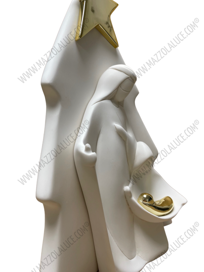 Presepino presepe statuina da tavolo bianco oro moderno