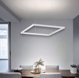 Ideal lux oracle slim sp d070 square lampadario bianco per soggiorno led 41w 3000k