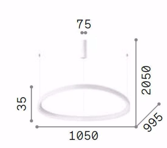 Gemini sp d105 bianco ideal lux lampadario per soggiorno moderno led 80w 3000k