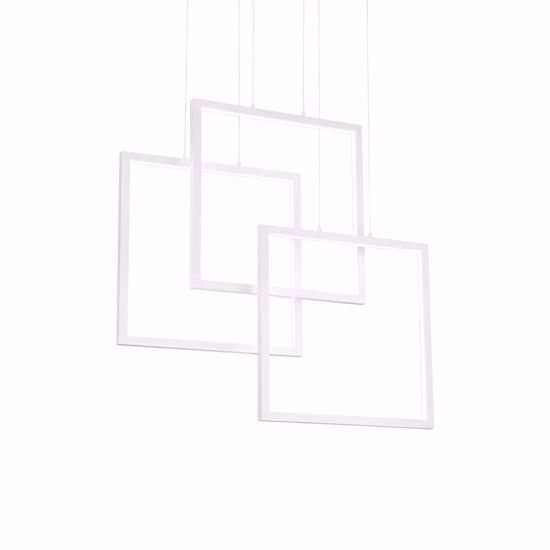 Ideal lux frame lampadario per soggiorno moderno bianco led 80w 3000k