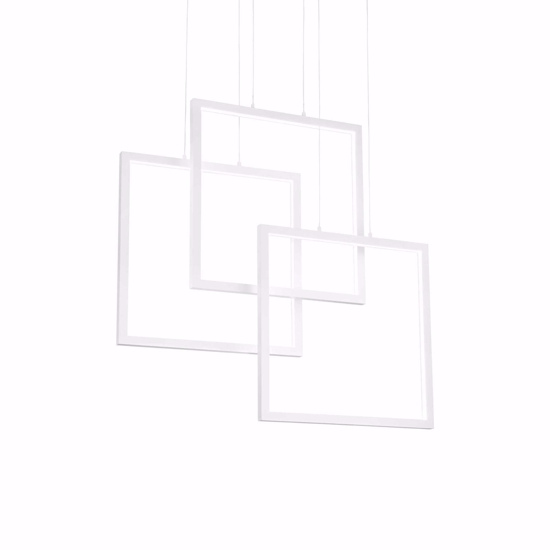 Ideal lux frame lampadario per soggiorno moderno bianco led 80w 3000k