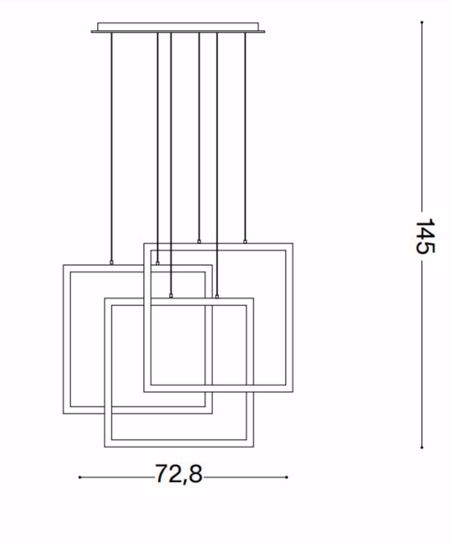 Ideal lux frame lampadario per soggiorno moderno bianco led 80w 3000k