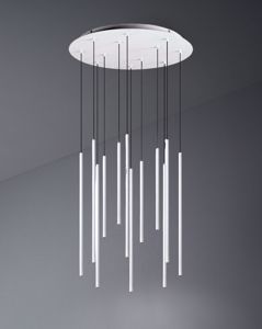 Ideal lux filo lampadario bianco luci cilindriche sospese led 25w 3000k