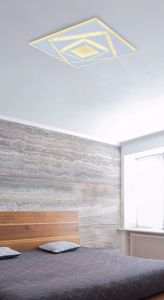 Plafoniera led design bianca per camera da letto moderna 24w 3000k