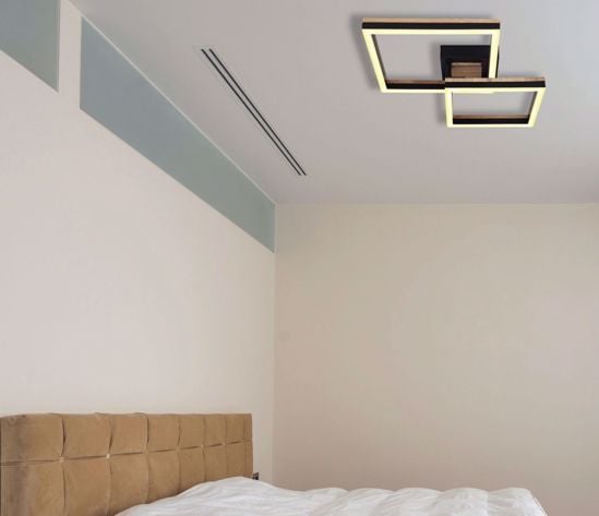 Plafoniera di legno moderna per camera da letto luci orientabili led 18w 3000k