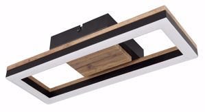 Plafoniera di legno moderna design rettangolare nera led 12w 3000k