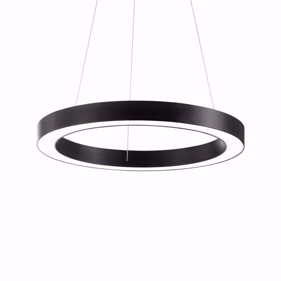 Oracle sp d70 ideal lux grande lampadario tondo nero led 3000k 35w per ufficio